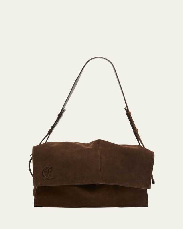Baggy Large Shoulder Bag in Suede